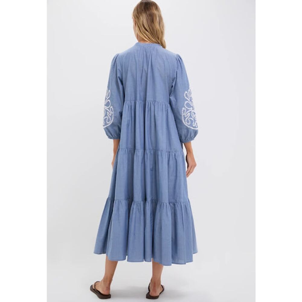 Tuckernuck Embroidered Chambray Long Sleeve Salty Paloma Caftan 3XL - Picture 7 of 8